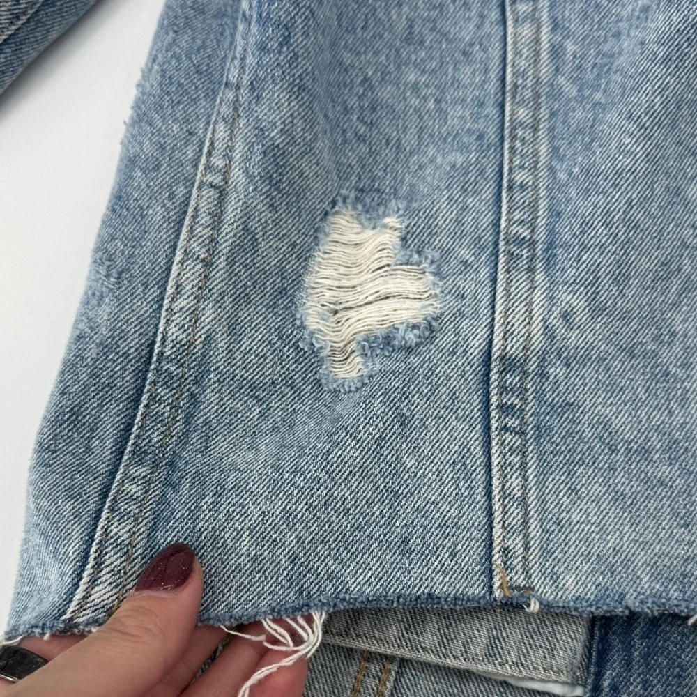 UEC Blanc Denim raw hem jacket 100% cotton size XS